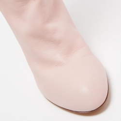 Pre Owned Sergio Rossi Pink Leather Knee Length Boots Size 41