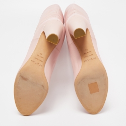 Pre Owned Sergio Rossi Pink Leather Knee Length Boots Size 41