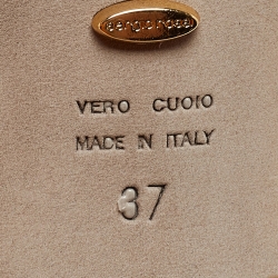 مملوكة مسبقًا Sergio Rossi Brown Leather Leaf Detail Slingback Sandals Size 37