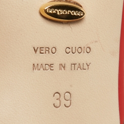 Pre Owned Sergio Rossi Red/Black Patent and Leather Cut Out Pumps Size 39