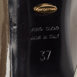 Sergio Rossi Grey/Black Patent Leather Cap Toe Pumps Sie 37