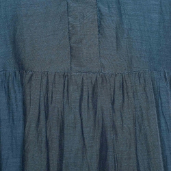 S'Max Mara Blue Cotton Silk Tiered Sesamo Maxi Dress S