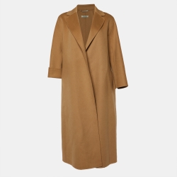 S'Max Mara Camel Brown Wool Belted Coat XS