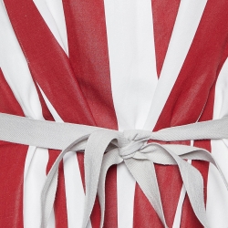 S'Max Mara Red Striped Cotton & Ramie Belted Dress M