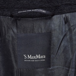   S'Max Mara Navy Blue Wool Blend Double Breasted Coat S