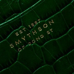 Smythson Green Croc Embossed Leather Card Holder
