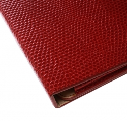 Smythson Red Lizard Embossed Leather iPad Cover