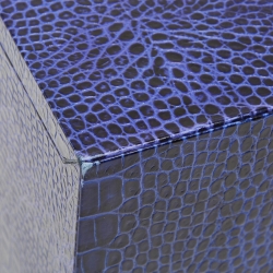 Smythson Blue Croc Embossed Leather Deluxe Jewelry Box in Mara