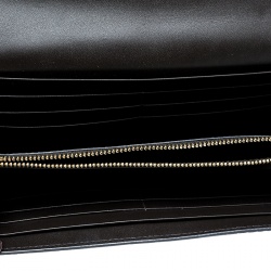 Smythson Dark Grey Croc Embossed Leather Continental Wallet
