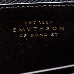 Smythson Dark Grey Croc Embossed Leather Continental Wallet