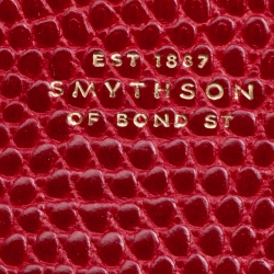 Smythson Red Lizard Embossed Leather Panama Marshall Travel Organizer