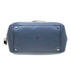 Smythson Light Blue Leather Satchel