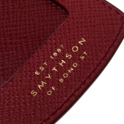 Smythson Red Leather Panama Luggage Tag
