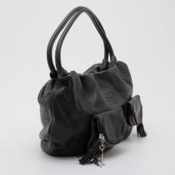 Pre Owned Sonia Rykiel Black Leather 'Charming' Hobo