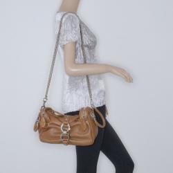 Sonia Rykiel Beige Leather Satchel with Chain Strap