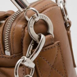 Sonia Rykiel Beige Leather Satchel with Chain Strap