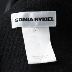 Sonia Rykiel Black Wool Zip Front Embellished Poncho Style Jacket S