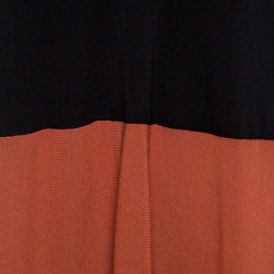 Pre Owned Sonia Rykiel Black and Burnt Orange Colorblock Knit Sleeveless Maxi Dress L