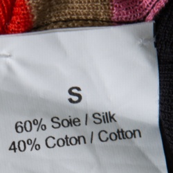 Pre Owned Sonia Rykiel Rainbow Striped Silk and Cotton Knit Sleeveless Tank Top S