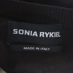 Pre Owned Sonia Rykiel Black Wool Blend Floral Lace Panel Cropped Cardigan L