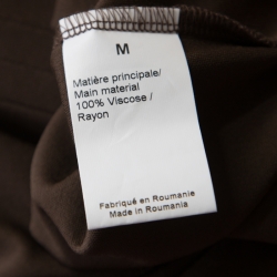 Pre Owned Sonia Rykiel Brown Contrast Trim Detail Long Sleeve Dress M