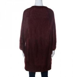 Sonia Rykiel Burgundy Knit Raglan Sleeve Cocoon Sweater M