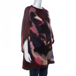 Sonia Rykiel Burgundy Knit Raglan Sleeve Cocoon Sweater M