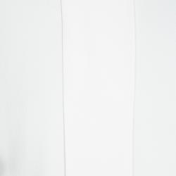 Pre Owned Sonia Rykiel Off White Pleated Tie Detail Short Sleeve Dress M