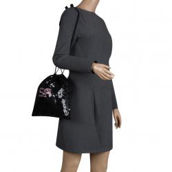Sonia Rykiel Black Sequins Drawstring Bag