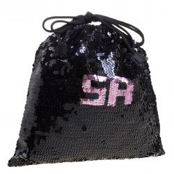 Sonia Rykiel Black Sequins Drawstring Bag