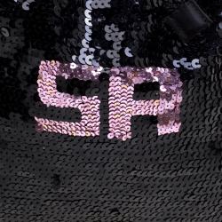 Sonia Rykiel Black Sequins Drawstring Bag