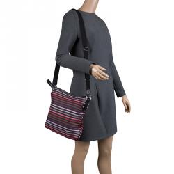 Pre Owned Sonia Rykiel Striped Multicolor Nylon Messenger Bag