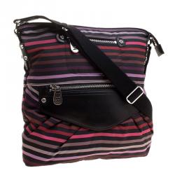 Pre Owned Sonia Rykiel Striped Multicolor Nylon Messenger Bag