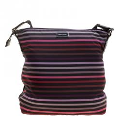 Pre Owned Sonia Rykiel Striped Multicolor Nylon Messenger Bag