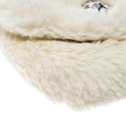 Sonia Rykiel Cream Rabbit Fur Crystal Embellished Clutch 