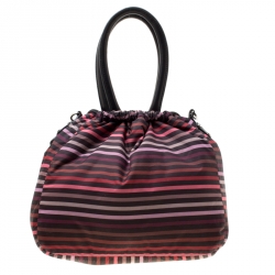 Sonia Rykiel Multicolor Striped Nylon Tote