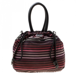 Sonia Rykiel Multicolor Striped Nylon Tote