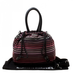 Sonia Rykiel Multicolor Striped Nylon Tote