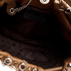 Pre Owned Sonia Rykiel Brown Leather Crystal Embellished Shoulder Bag