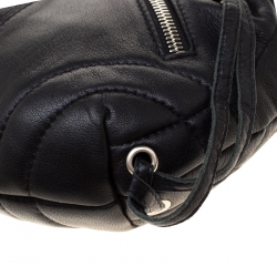 Sonia Rykiel Black Leather Multichain Embellished Small Shoulder Bag