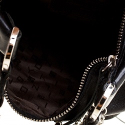 Sonia Rykiel Black Leather Multichain Embellished Small Shoulder Bag