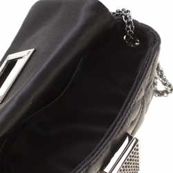 Sonia Rykiel Black Quilted Satin Le Copain Chain Crossbody Bag