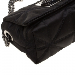 Sonia Rykiel Black Quilted Satin Le Copain Chain Crossbody Bag