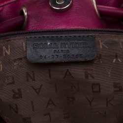 Sonia Rykiel Magenta Leather Domino Studded Shoulder Bag