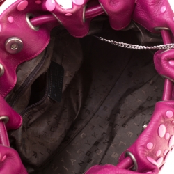 Sonia Rykiel Magenta Leather Domino Studded Shoulder Bag