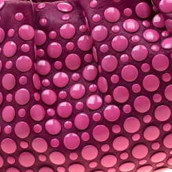 Sonia Rykiel Magenta Leather Domino Studded Shoulder Bag