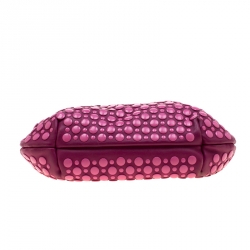 Sonia Rykiel Magenta Leather Domino Studded Shoulder Bag