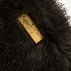 Pre Owned Sonia Rykiel Black/Olive Green Fur and Suede Tote