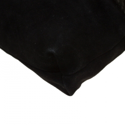 Pre Owned Sonia Rykiel Black/Olive Green Fur and Suede Tote