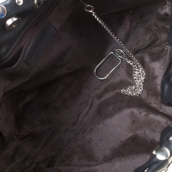 Pre Owned Sonia Rykiel Black Leather Domino Studded Shoulder Bag